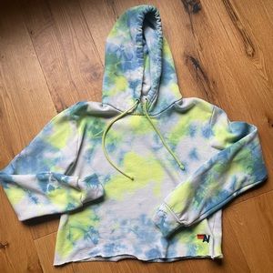 Aviator Nation cropped tie dye hoodie